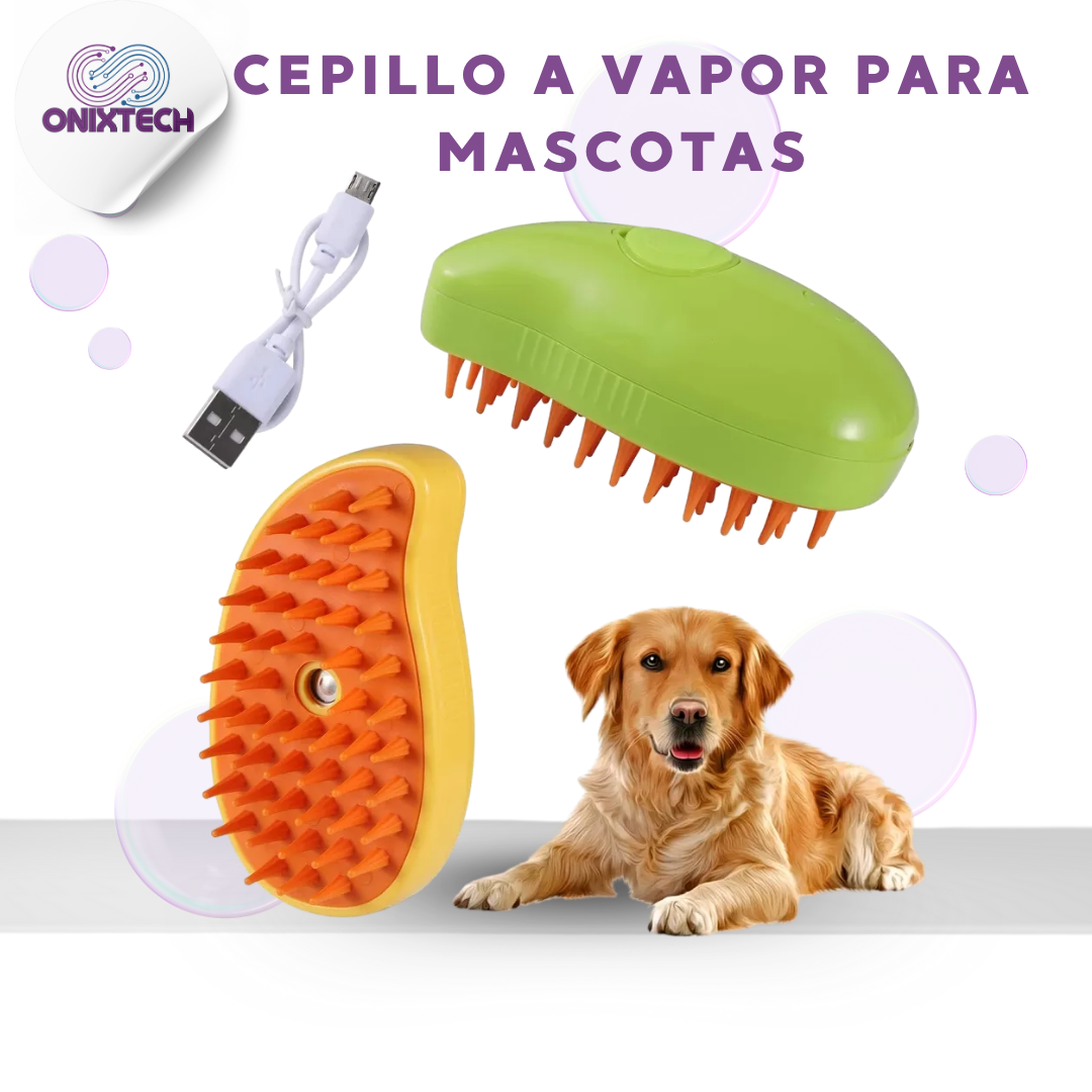 Cepillo Vaporizador 3 en 1 para Mascotas – Elimina Pelos y Deja el Pelaje Suave en Segundos