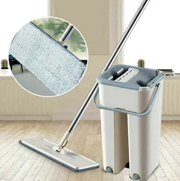 Kit Trapeador con Balde Escurrible Giratorio 360°