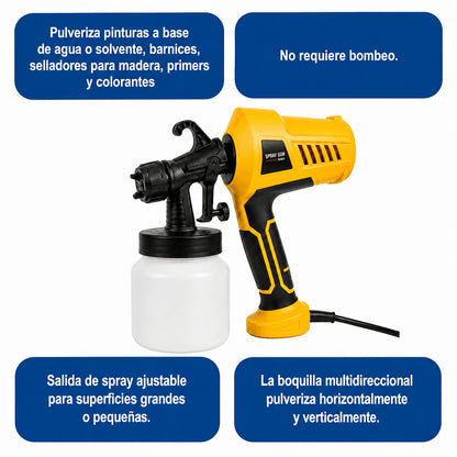 Pistola de Pintura Eléctrica – Acabado Profesional, Sin Esfuerzo
