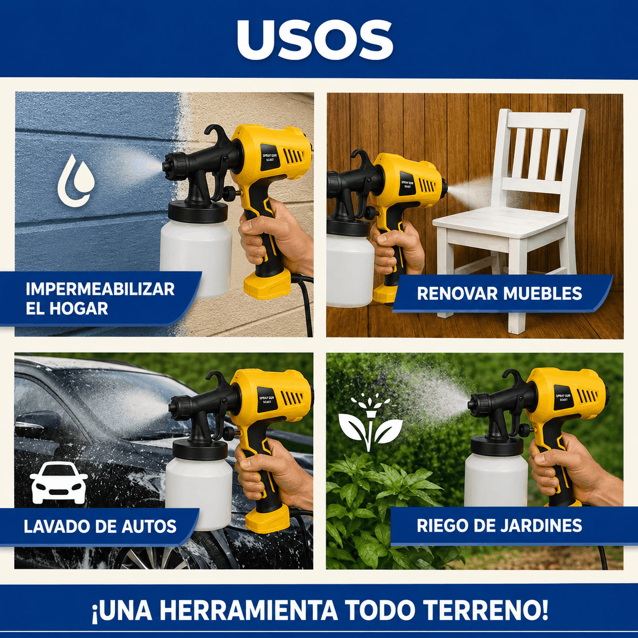 Pistola de Pintura Eléctrica – Acabado Profesional, Sin Esfuerzo