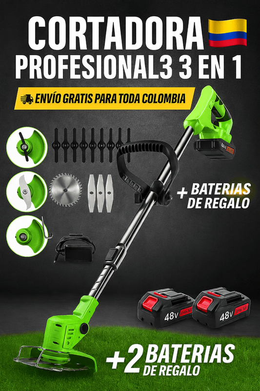 Cortadora Inalámbrica Profesional 3 en 1 (Incluye 2 Baterías + Cuchillas de Regalo)