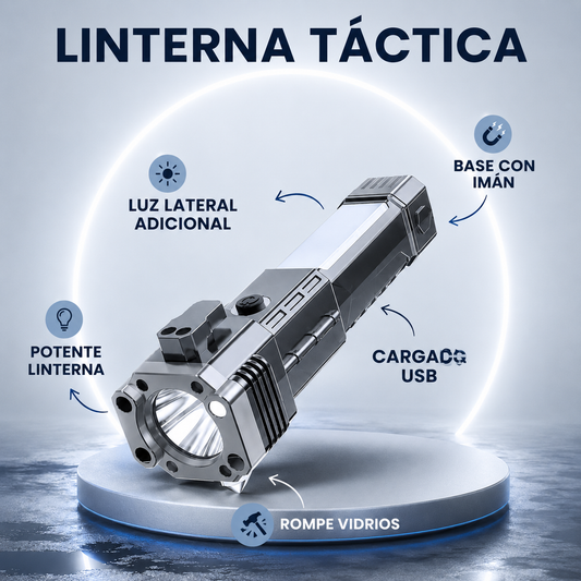 Linterna Táctica Multifuncional 4 en 1 - La linterna que puede ayudarte cuando más la necesitas.