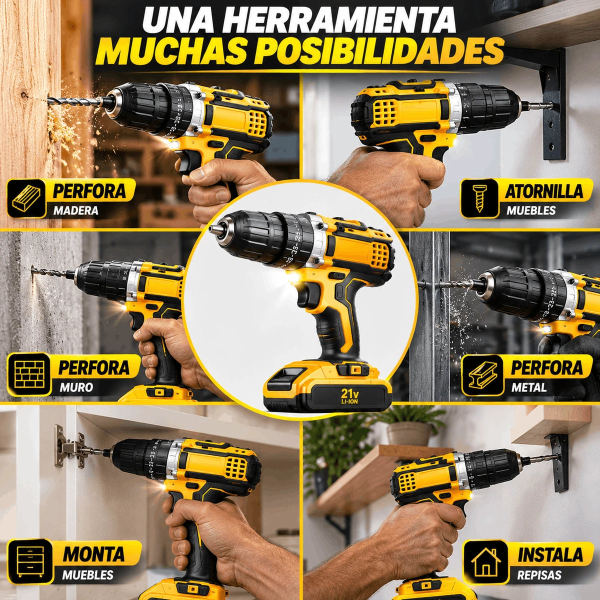 TaladroPro™ — Kit de Taladro Inalámbrico 21V