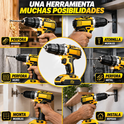 TaladroPro™ — Kit de Taladro Inalámbrico 21V