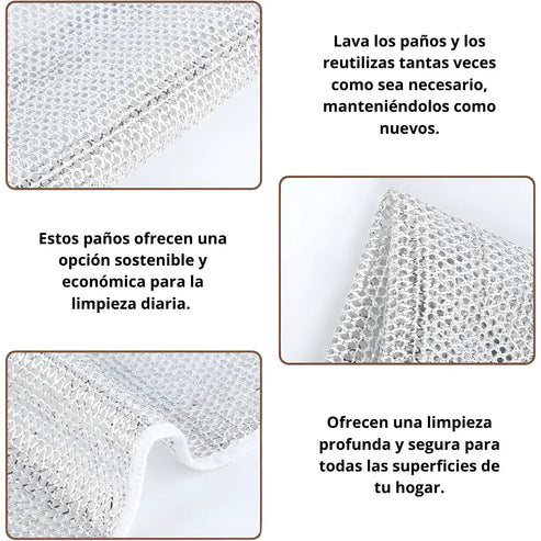 Paños de limpieza multiuso de malla metálica | Oferta Compra 5 Lleva 10