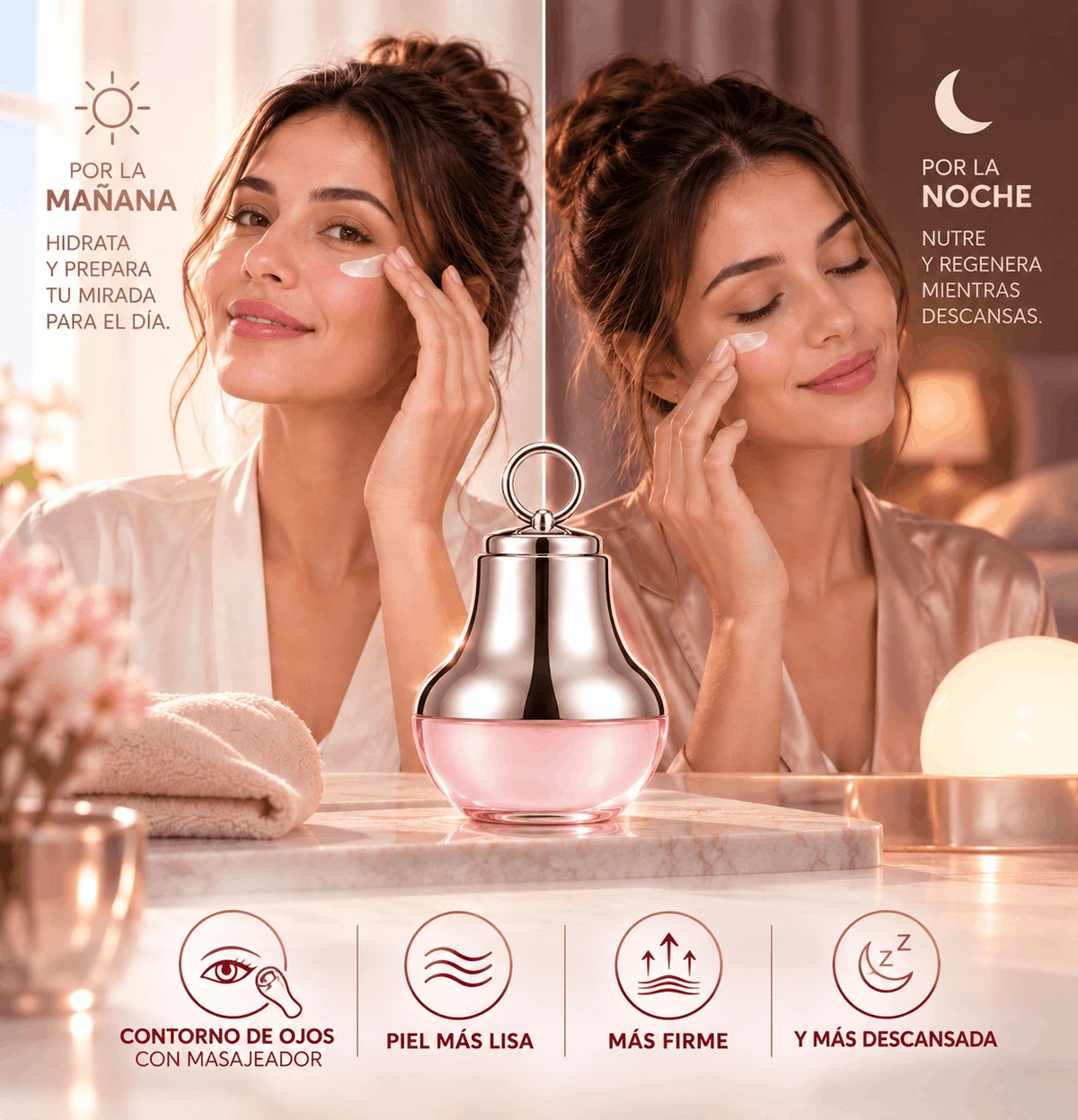 LumiEye™ — Crema de Contorno de Ojos con Masajeador | 1 + 1 GRATIS