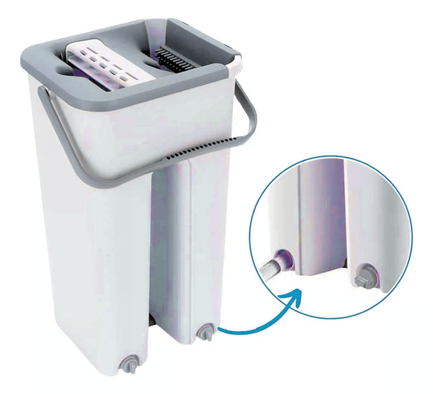 Kit Trapeador con Balde Escurrible Giratorio 360°