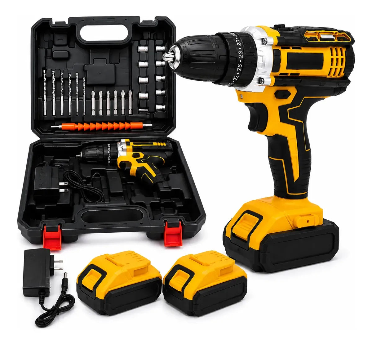 Taladro inalámbrico 48V + 2 baterías de regalo + maletín + envío gratis + pago contra entrega + garantía.