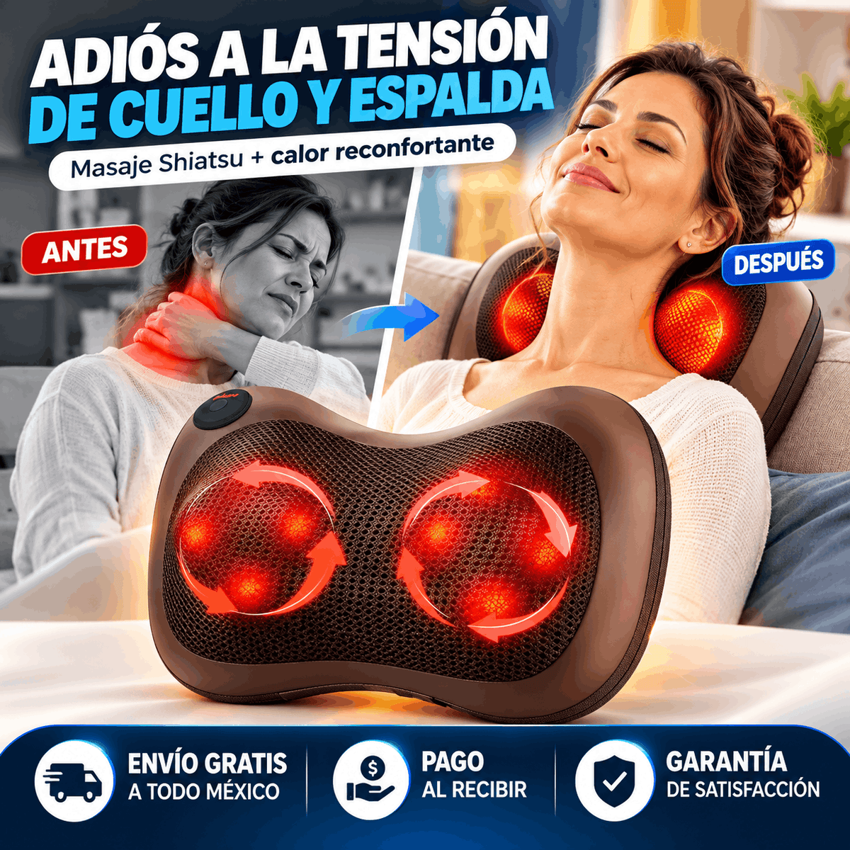 RelaxPro™ - Masajeador de Cuello, Hombros y Espalda