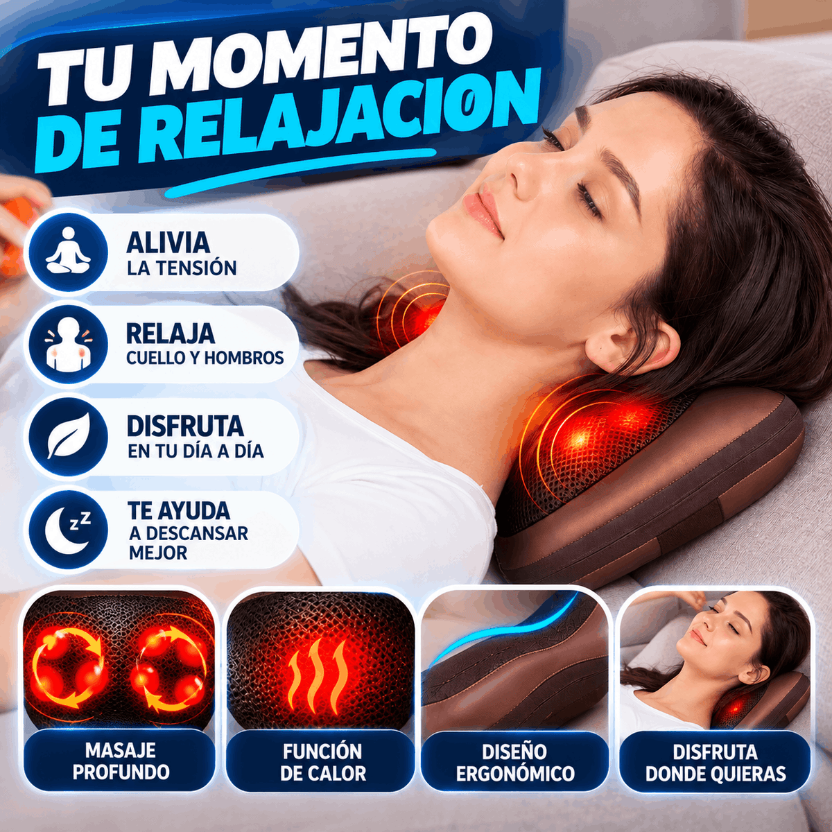 RelaxPro™ - Masajeador de Cuello, Hombros y Espalda