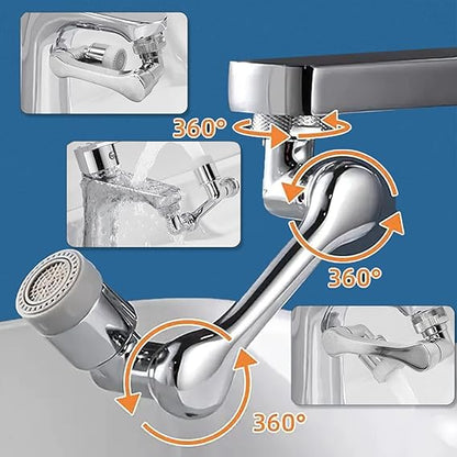 ¡Grifo Giratorio 1080° - Ahorra Agua y Lava Más Fácil!
